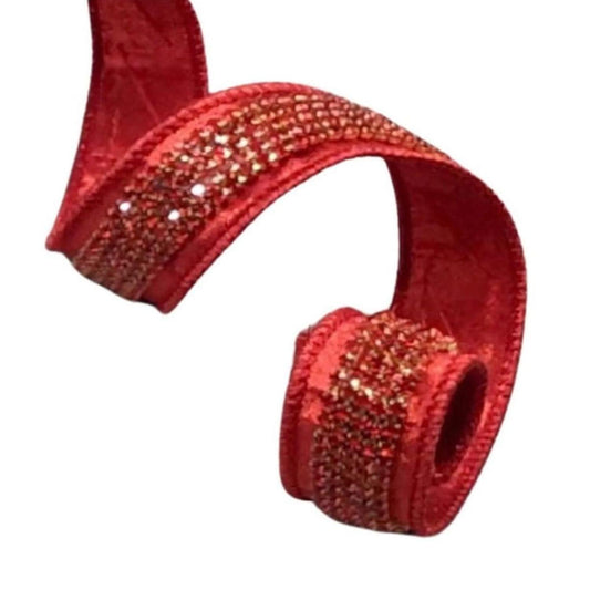 1" Metallic Dupion Duchess Jewel Ribbon: Red (5 Yards)