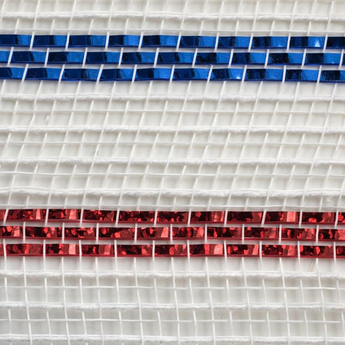 10" Cotton Poly Deco Mesh Ribbon: Red/White/Blue (10 Yards)