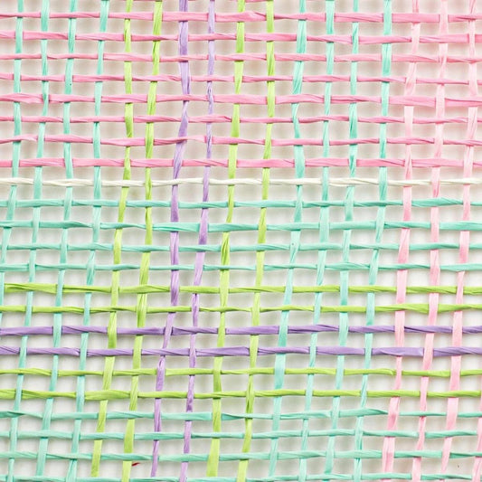 10" Plaid Poly Burlap Mesh Ribbon: Pink/Turquoise/Lavender