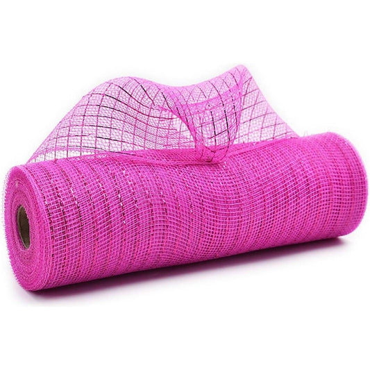 10" Poly Mesh Ribbon: Metallic Hot Pink