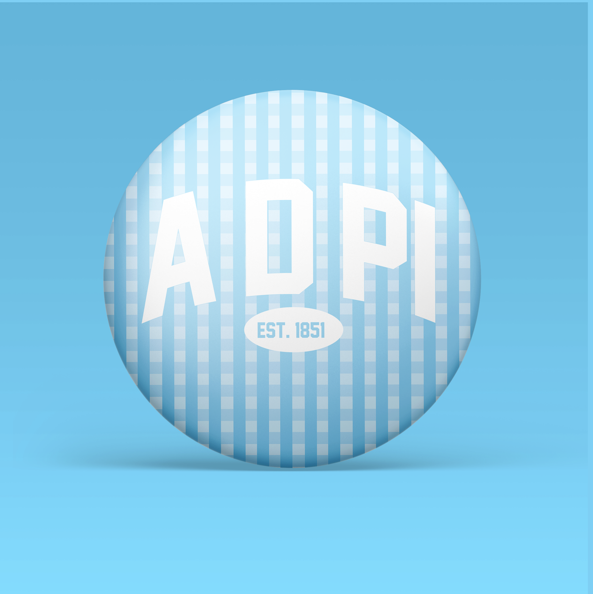 Alpha Delta Pi Gingham Button