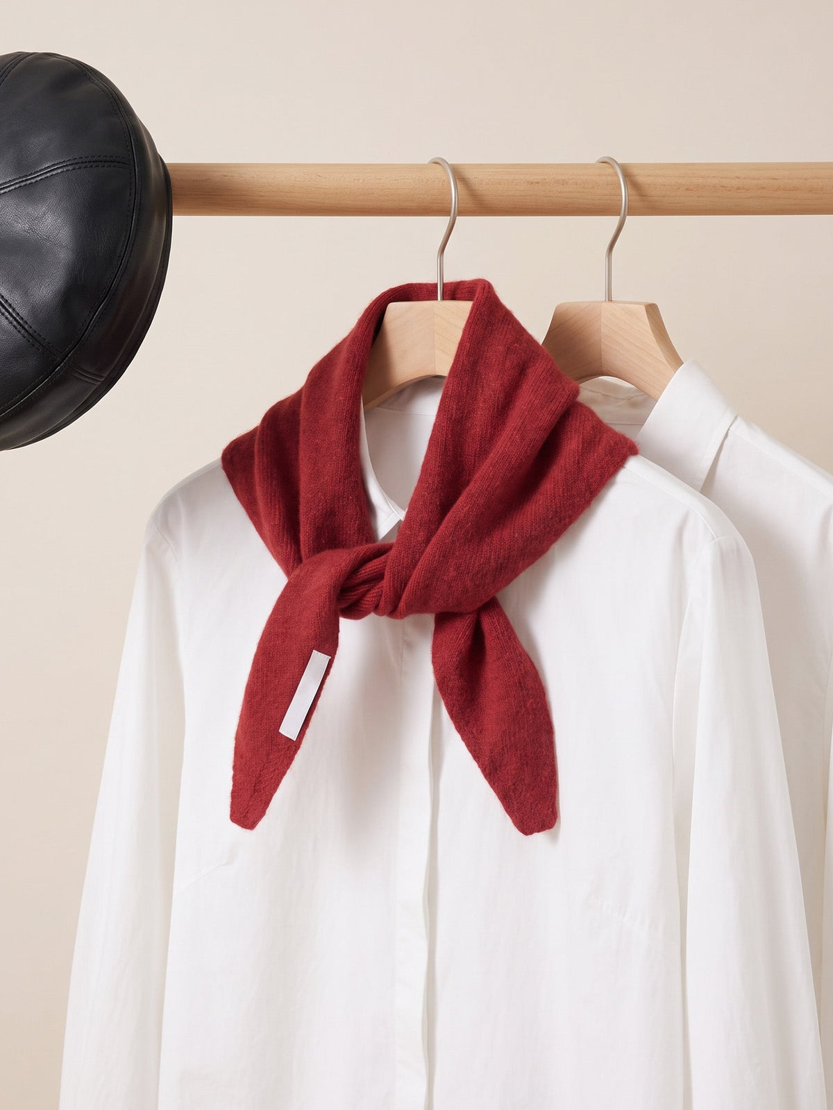 Wool Knitted Triangle Scarf