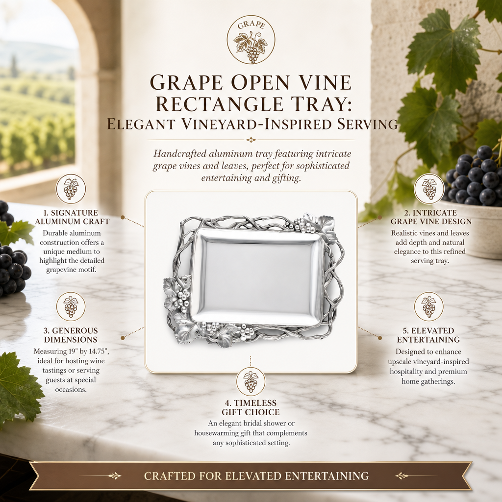 Grape Open Vine Rectangle Tray