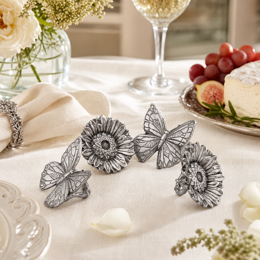 Butterfly and Flower Napkin Rings