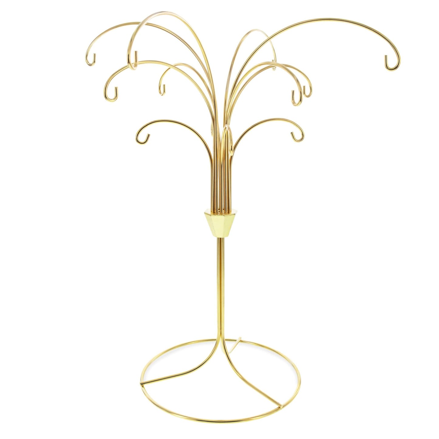 12-Arm Spiral Fountain Brass Gold Metal Ornament Stand Display 11.5 Inches