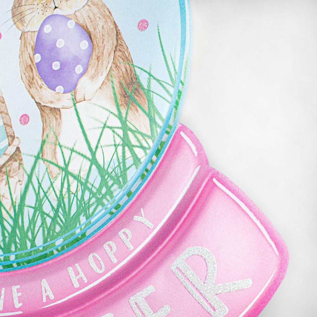 12" Metal Embossed Sign: Easter Snow Globe