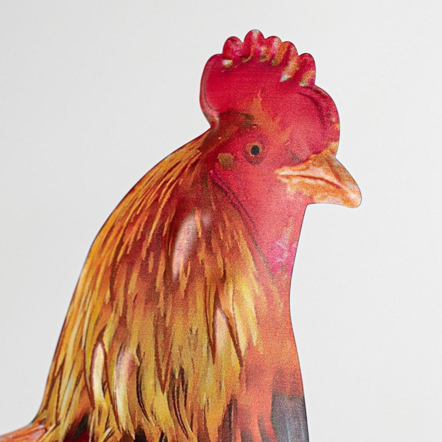 12" Metal Rooster Hanger: Multi Color
