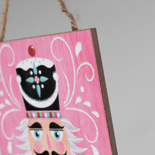 12" Wooden Sign: Nutcracker Pink
