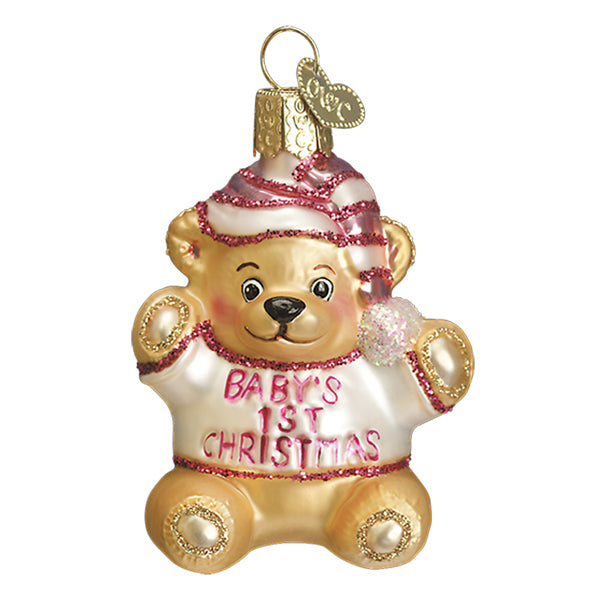 a gold bear shaped christmas ornament