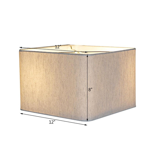 12x12x8 Rounded Corner Premiere Hardback Shallow Square Drum Lampshade Textured Oatmeal
