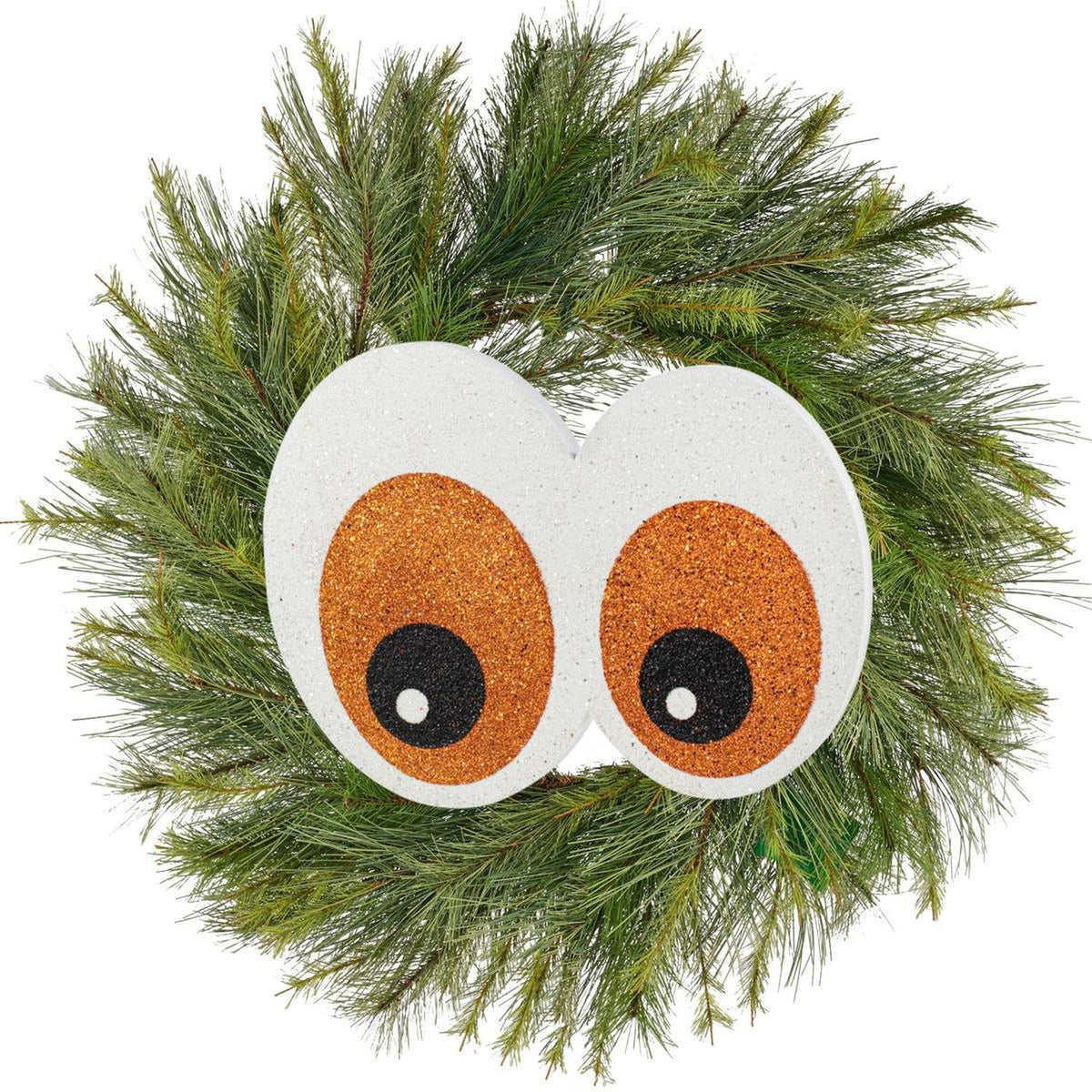 14" Glitter Eyeballs Ornament Hanger: Orange