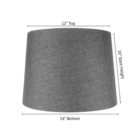 14"W x 10"H Hardback Drum Lamp Shade Granite Gray