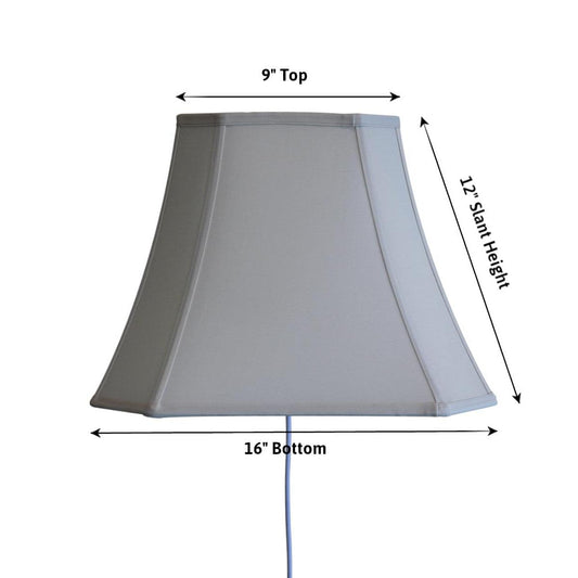 16"W Floating Shade Plug-In Wall Light Eggshell