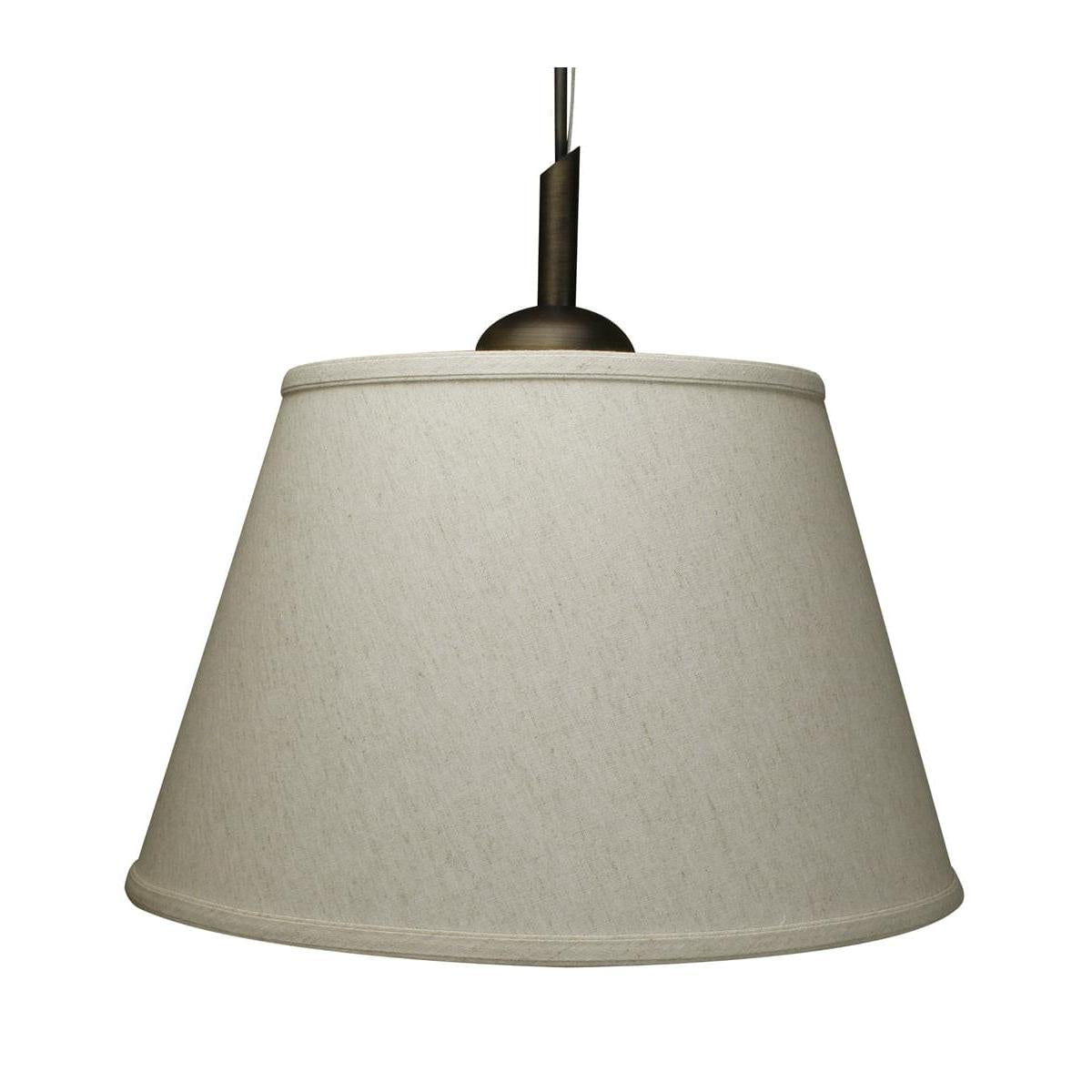 16"W Gold-laced Cafe Pendant Light with Textured Oatmeal Slotted Pendant Empire Shade and Diffuser