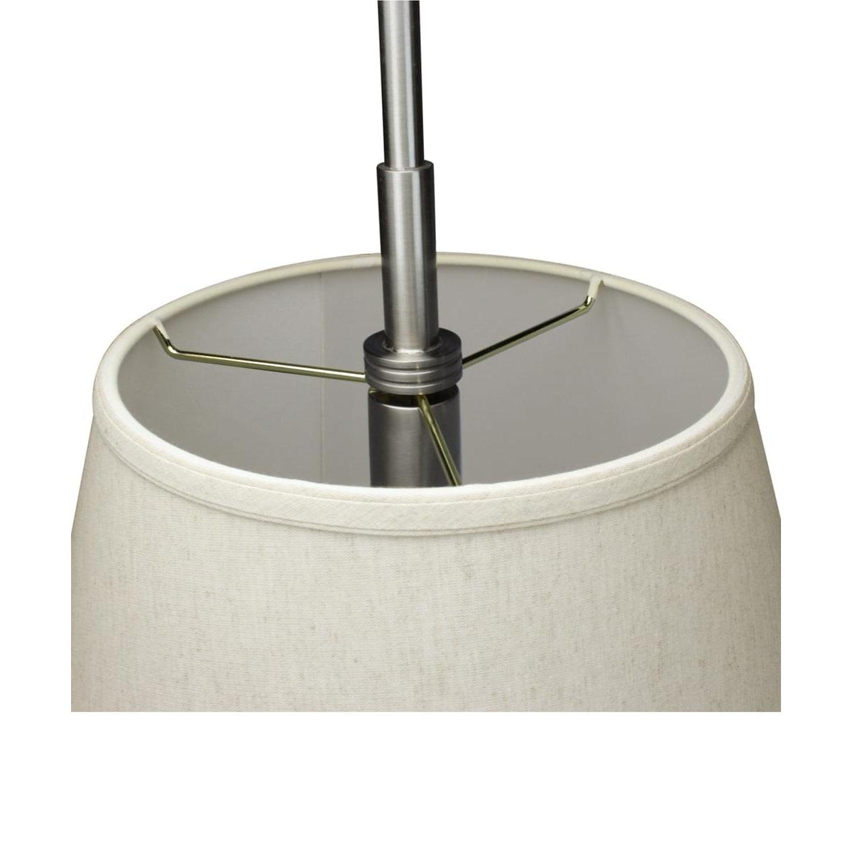 16"W Satin Nickel Pendant Light with Empire Textured Oatmeal Slotted Pendant Shade and Diffuser