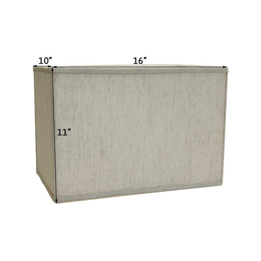 16"W x 11"H Rectangular Drum Lampshade Softback Textured Oatmeal