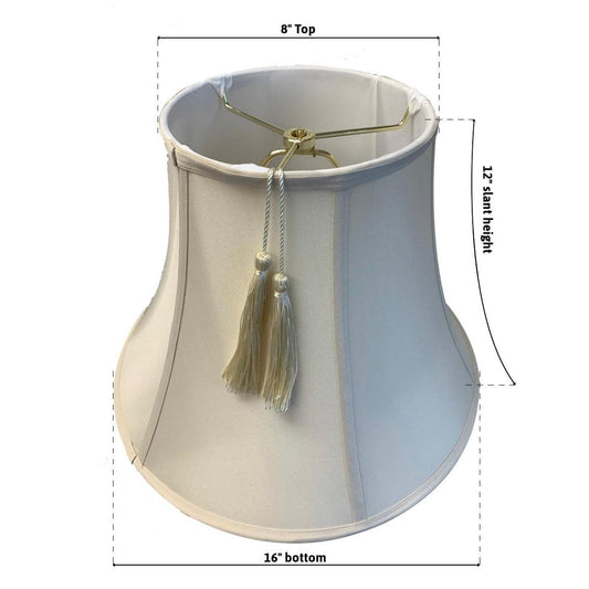 16"W x 12"H Shantung Lamp Shade Tassel Eggshell