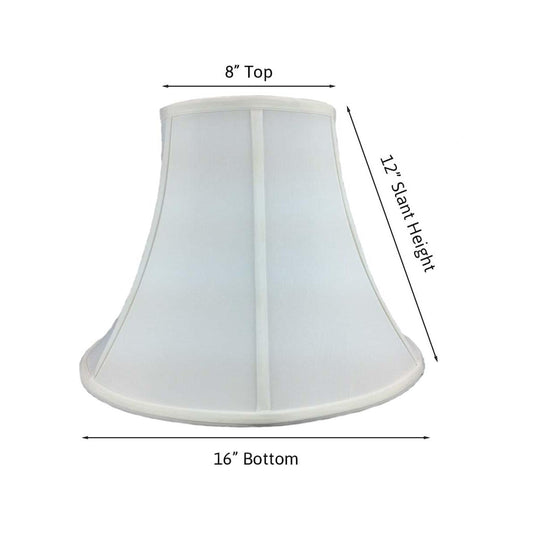 16"W x 12"H White Bell Shantung Shade