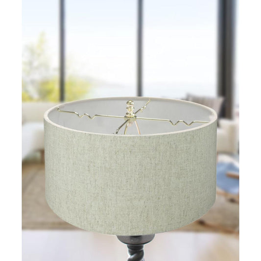 16"x16"x9" Textured Oatmeal Hardback Drum Lampshade