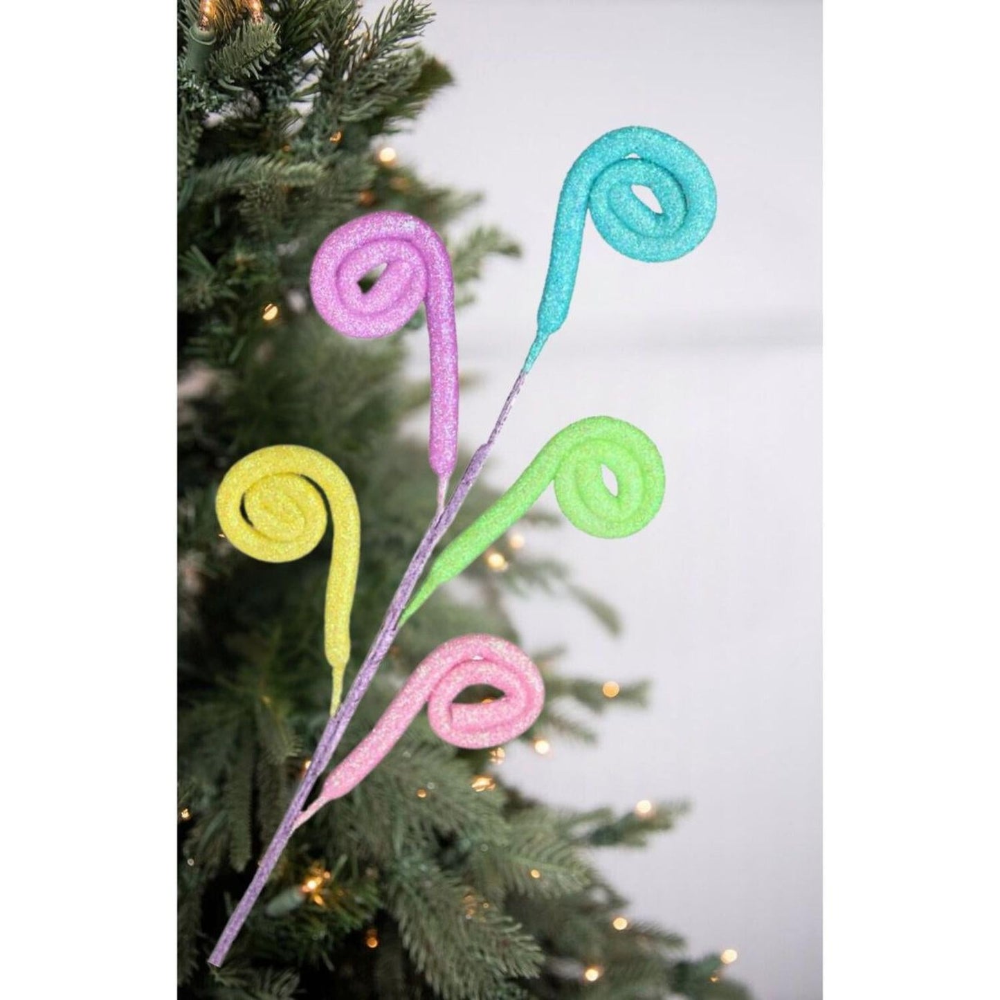 18" Glitter Swirl Spray: Pastel