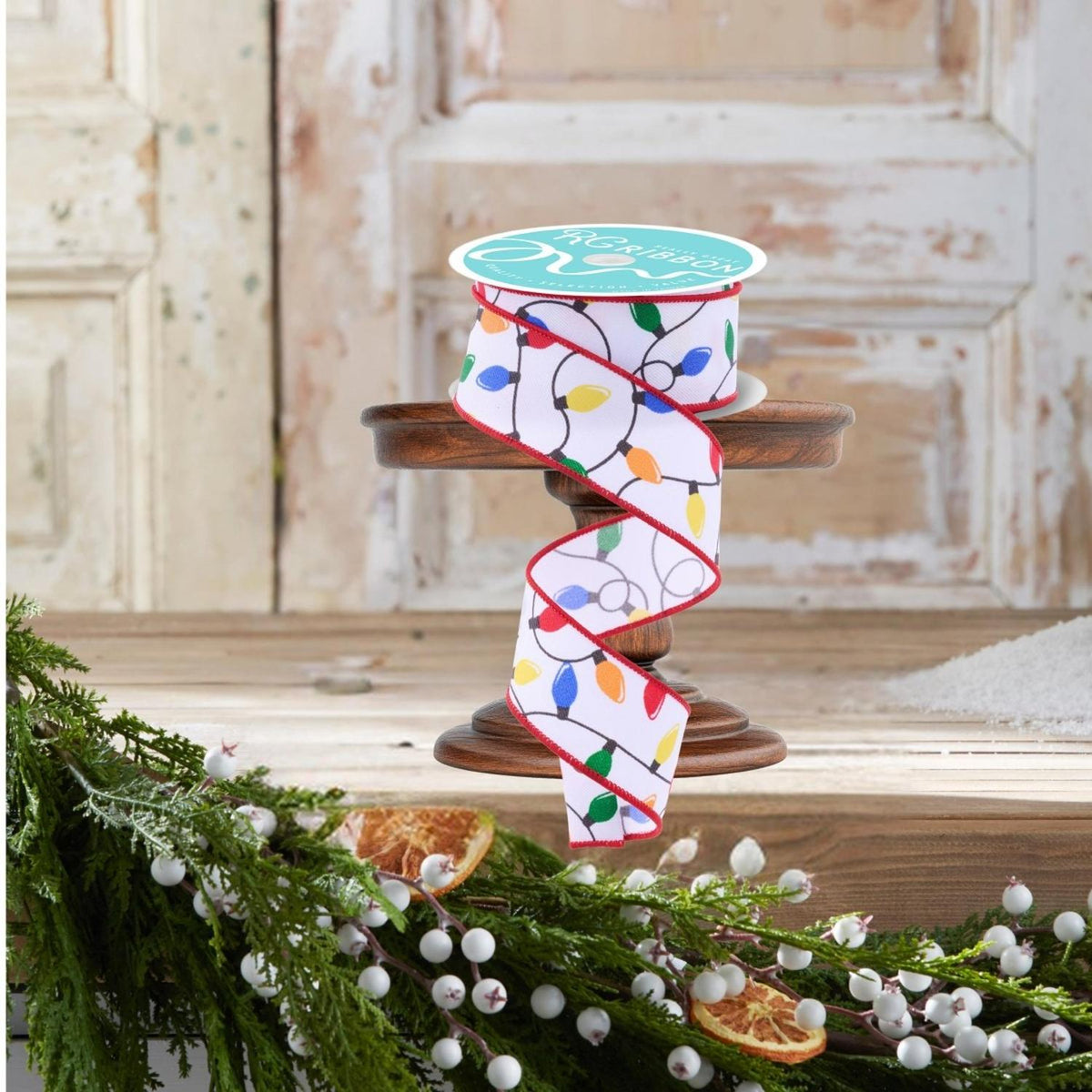 1.5" Christmas Lights Ribbon: Primary (10 Yards)