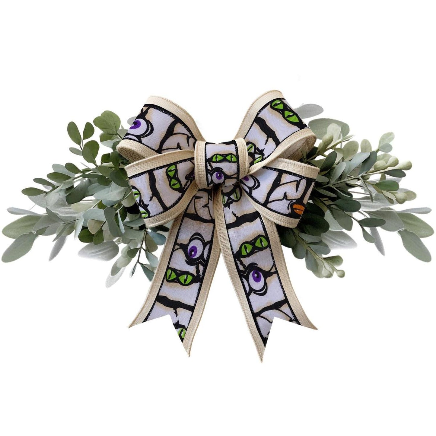1.5" Mummy Eyes Ribbon: White (10 Yards)