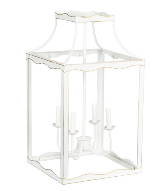 Soft White & Gold Large Lantern