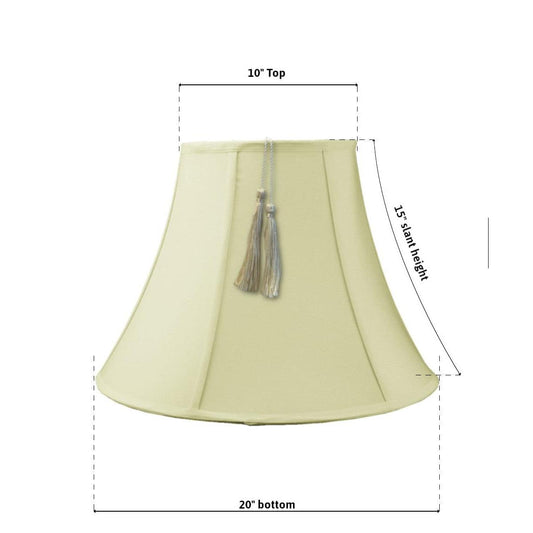 20"W x 15"H Bell Shantung Lamp Shade Tassel Eggshell