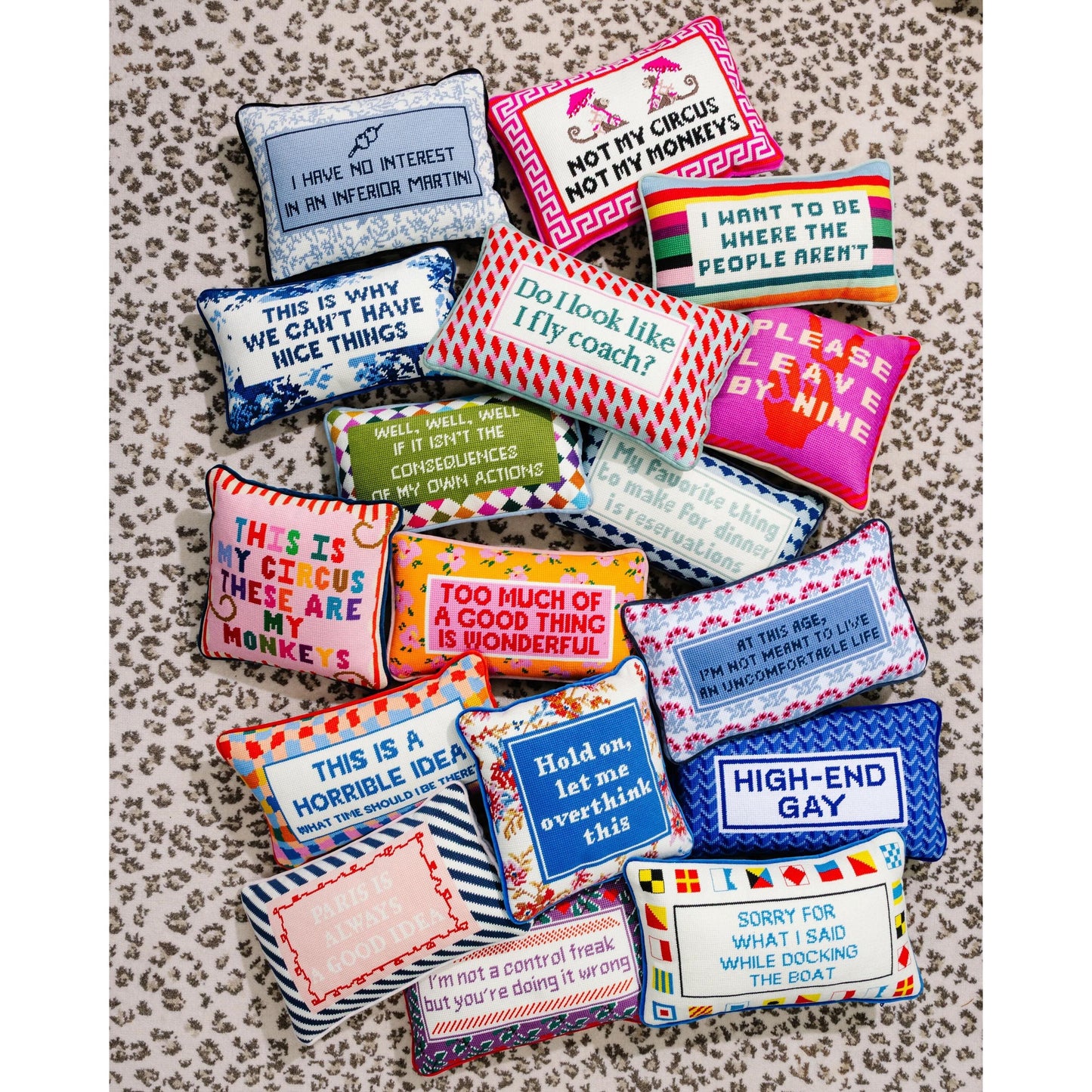 Well Well Well Needlepoint Pillow