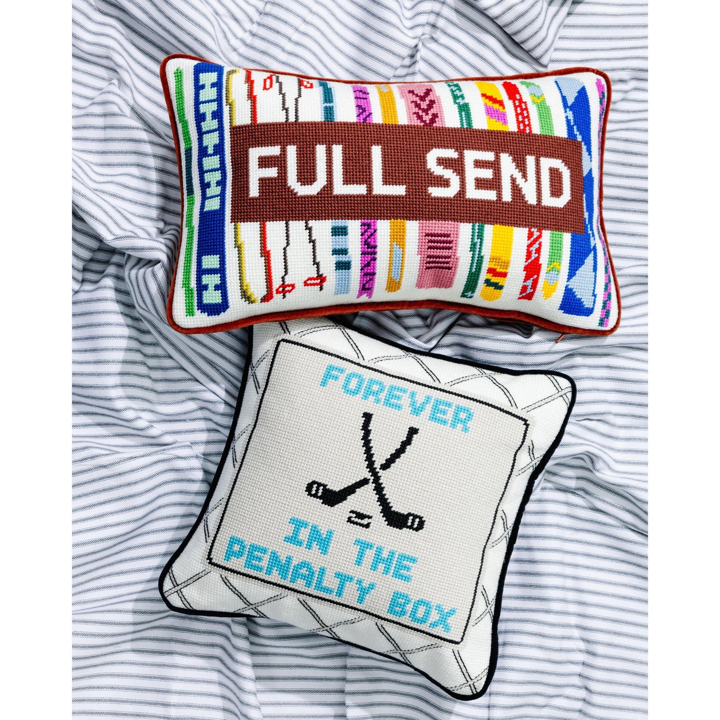 Penalty Box Needlepoint Pillow