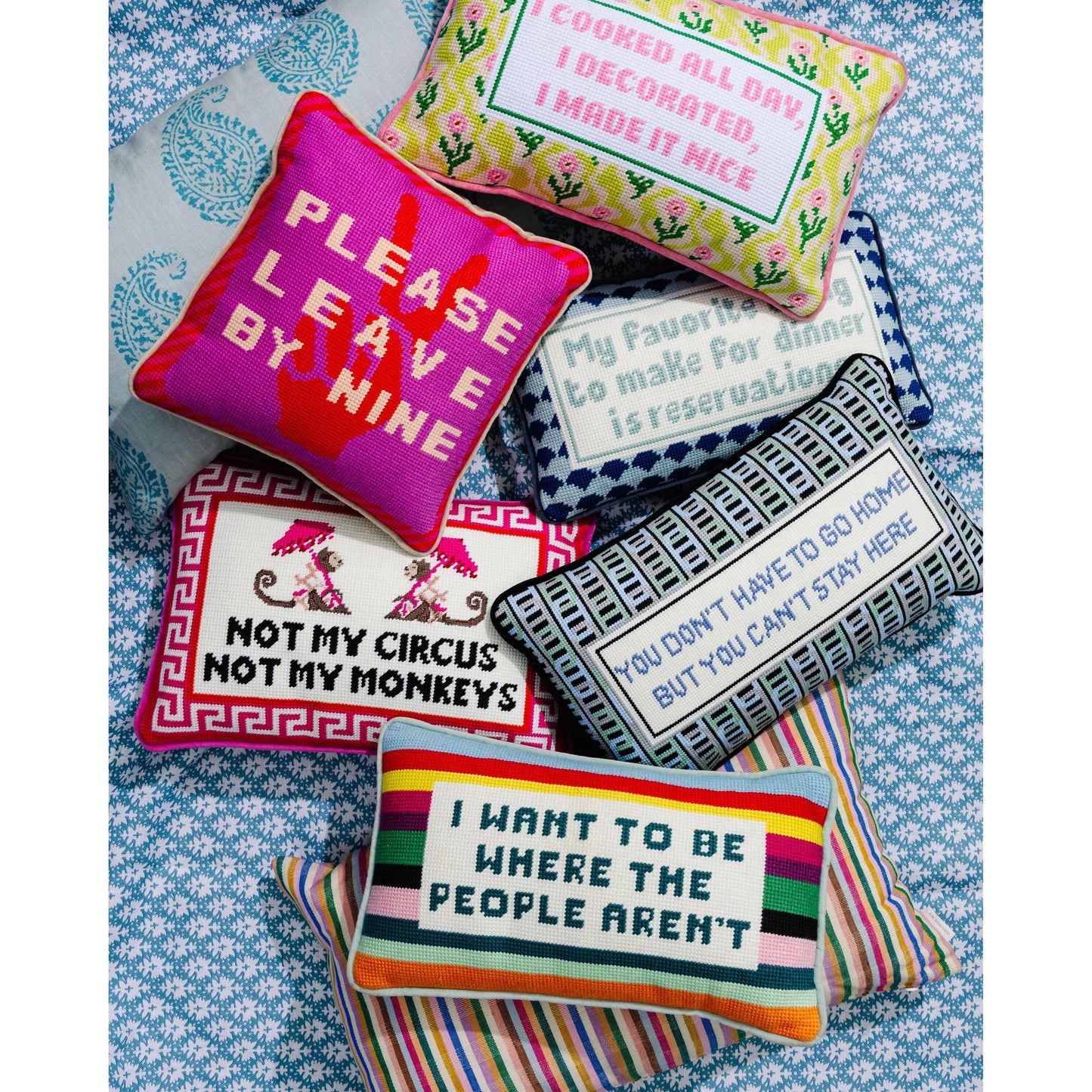 Where the People Aren't Needlepoint Pillow