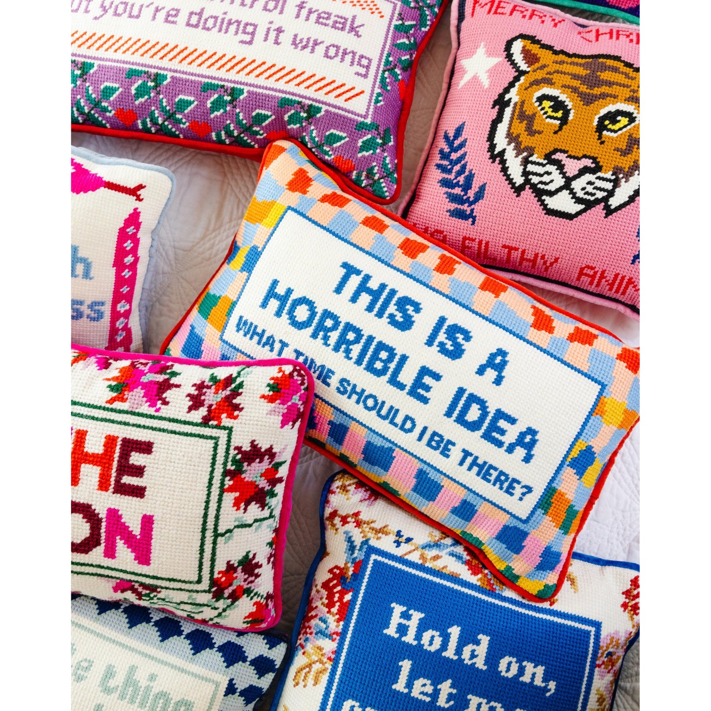 Horrible Idea Needlepoint Pillow