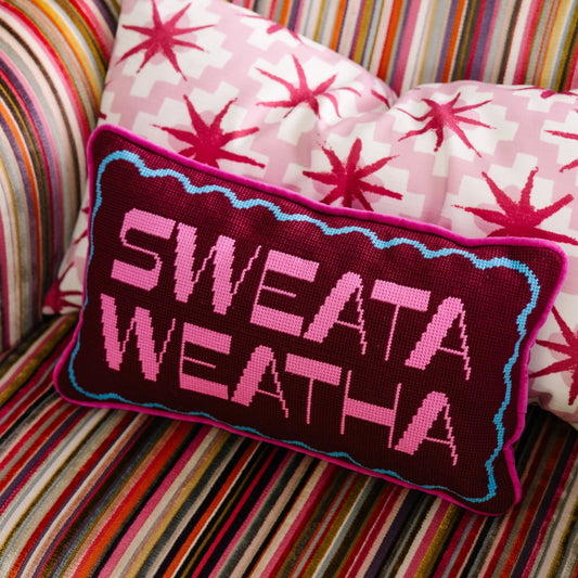 Sweata Weatha Needlepoint Pillow