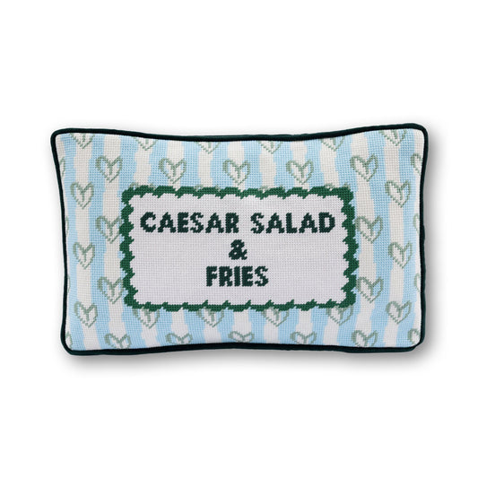 Girl Dinner Needlepoint Pillow