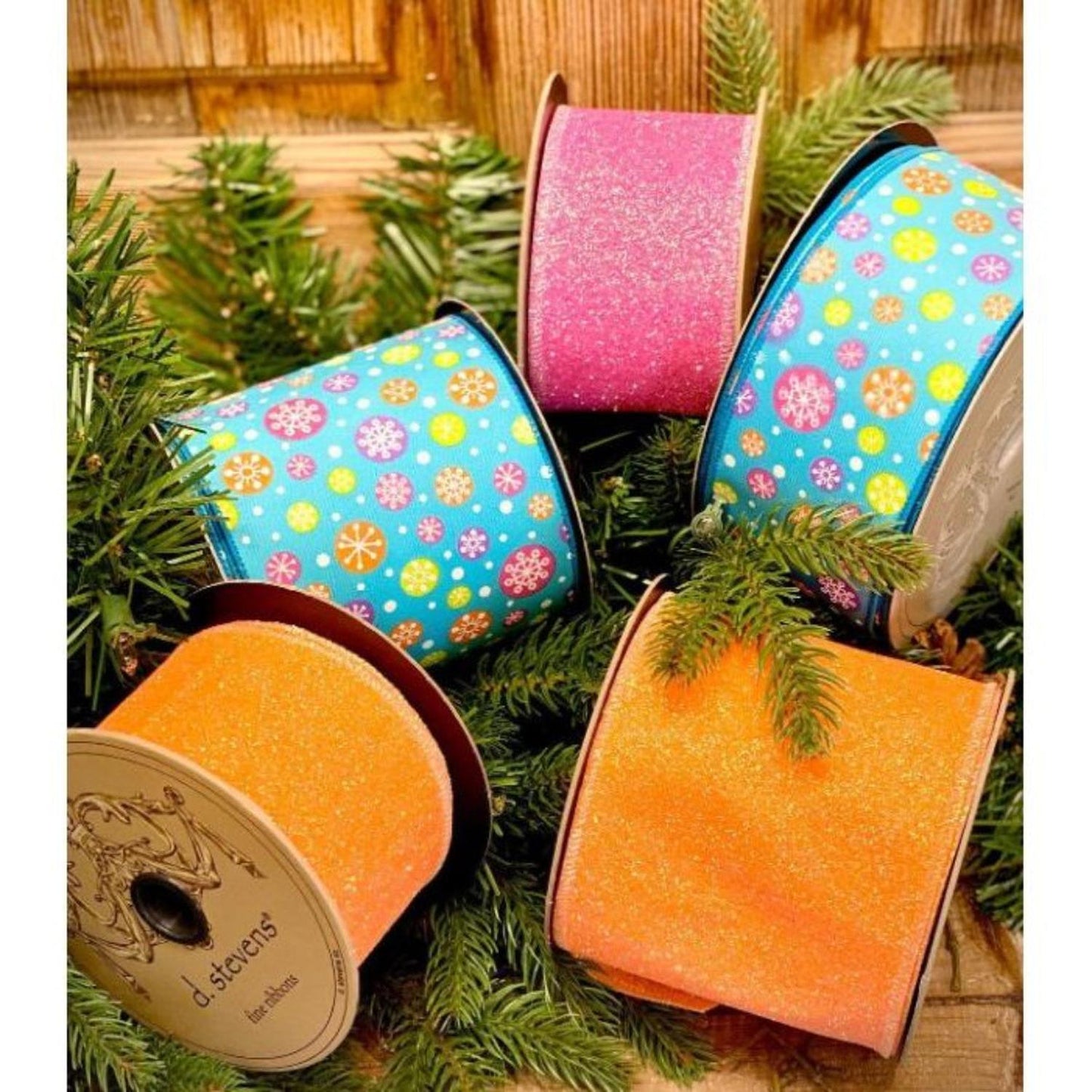 2.5" Sugar Glitter Matrix Ribbon: Pink (10 Yards)