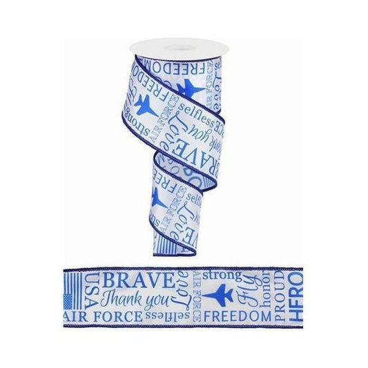 2.5" United States Air Force Ribbon: White (10 Yards)