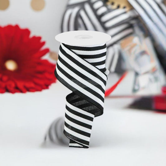 2.5" Vertical Stripe Ribbon: Black (10 Yard)