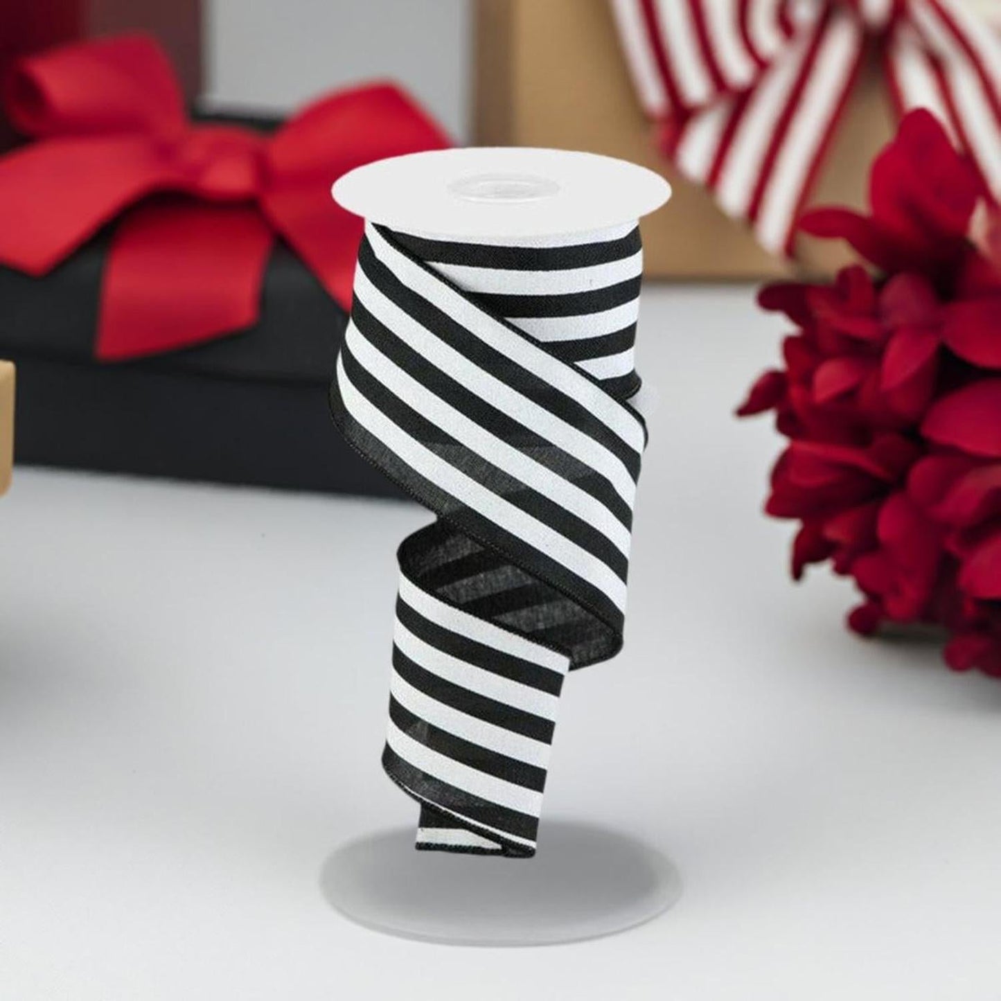 2.5" Vertical Stripe Ribbon: Black (10 Yard)