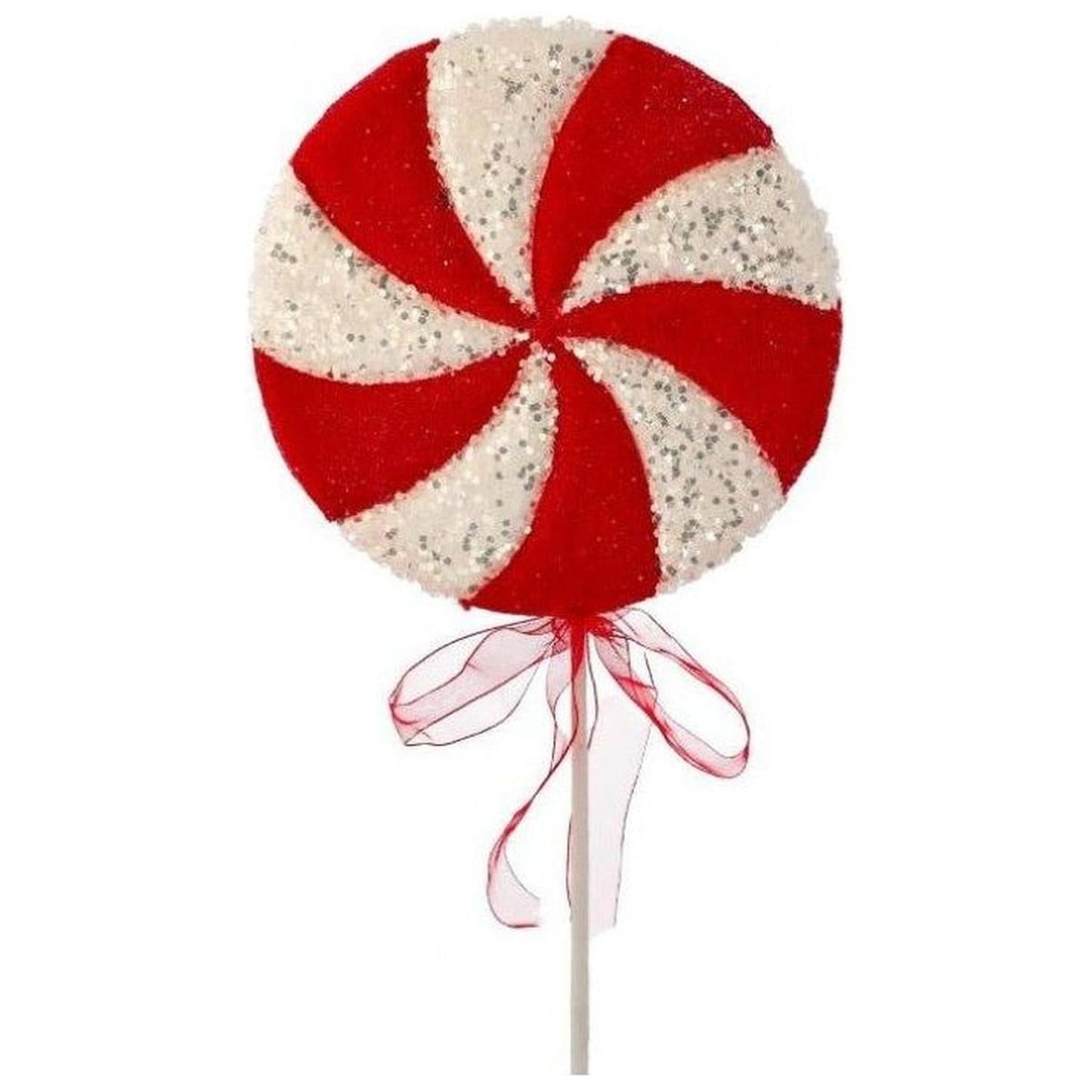 26" Iced Sweets Peppermint Lollipop Stick: Red