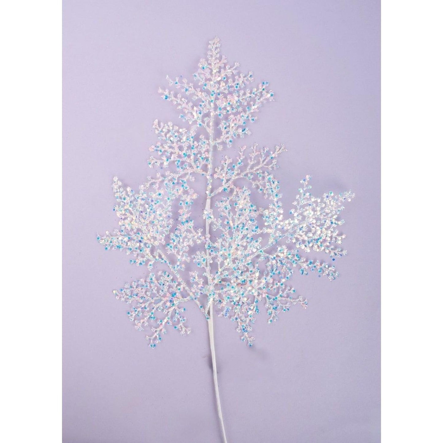 27" Glitter Metallic Fern Spray: Iridescent