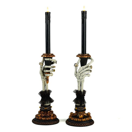 Skeleton Hand Candle Holders Set of 2 | Halloween Decor | Katherine's Collection