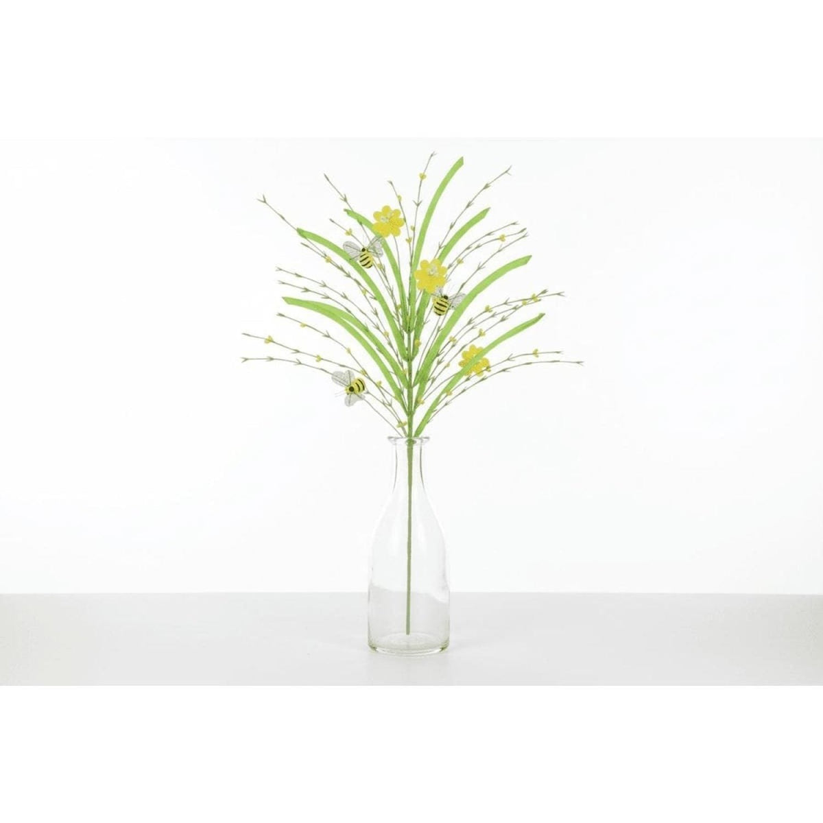28" Grass Pip Flower Bumble Bee Spray