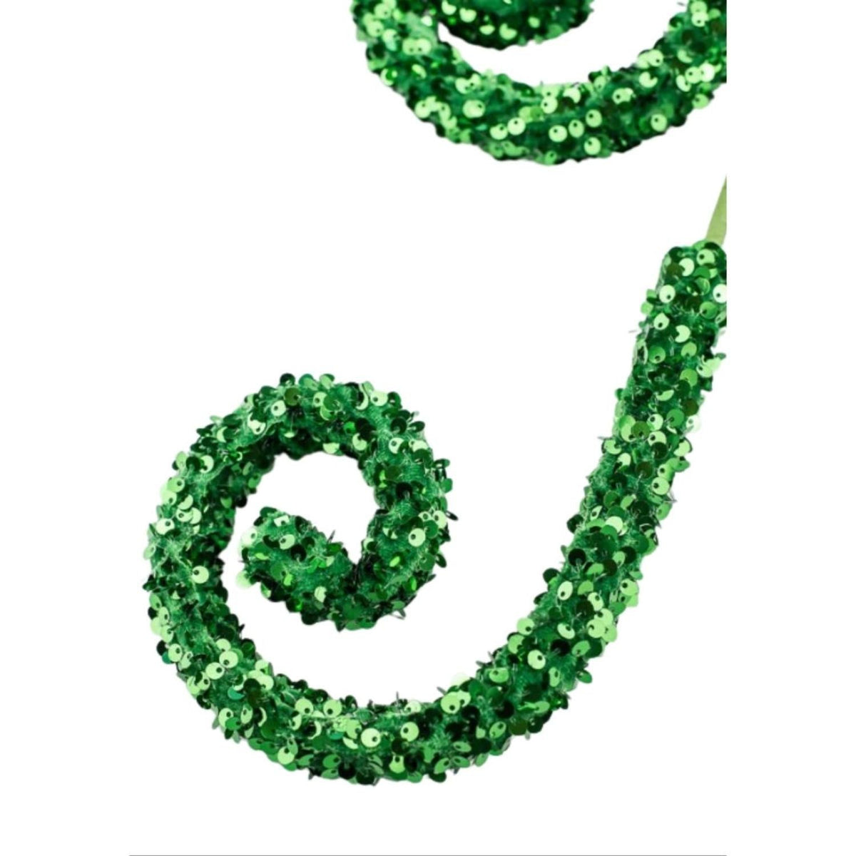29" Glitter Scroll Curly Spray: Green