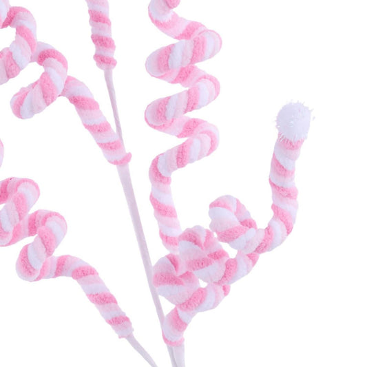 29" Velvet Rope Pom Pom Spray: Pink/White