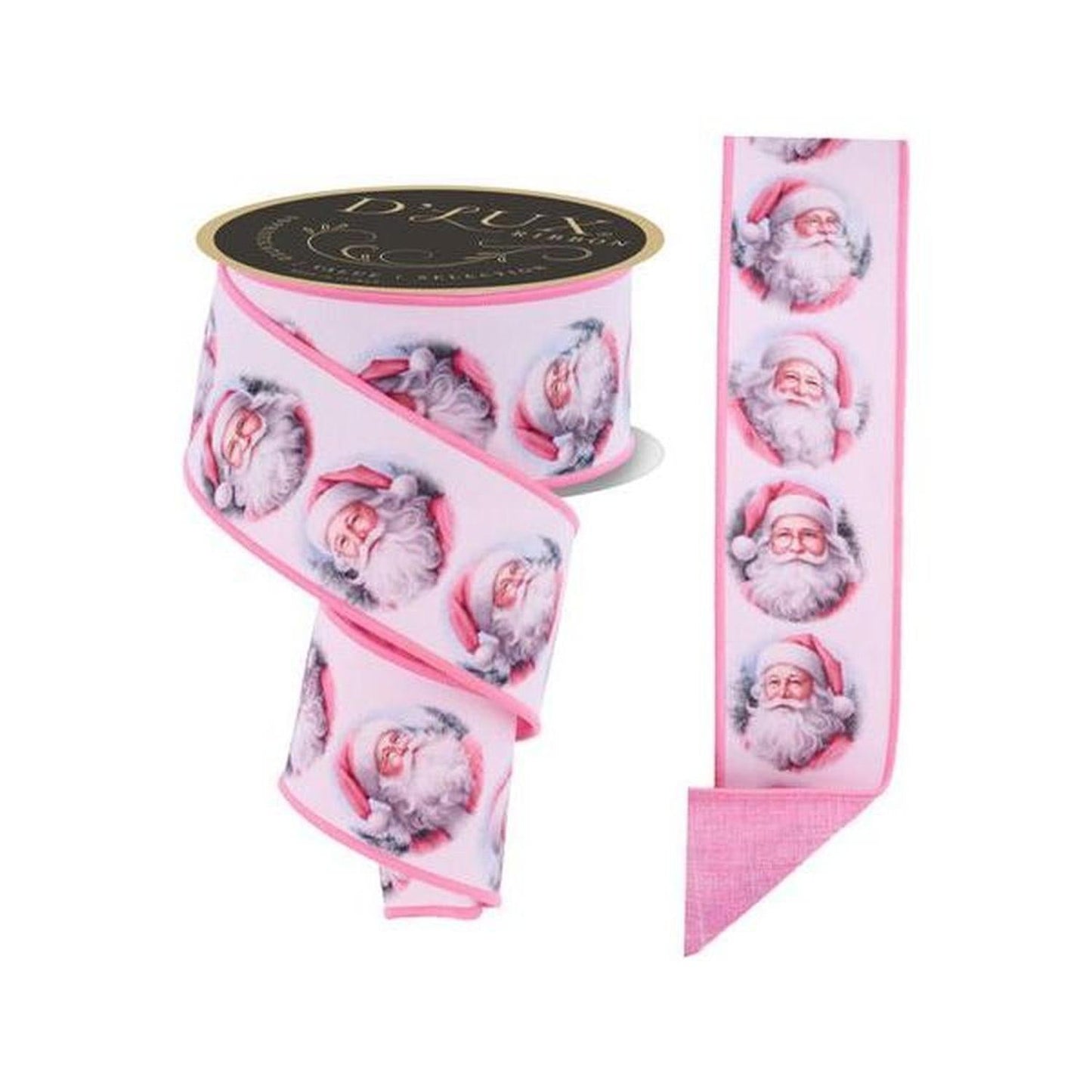 2.5" D'Lux Santa Fused Ribbon: Pink (10 Yards)
