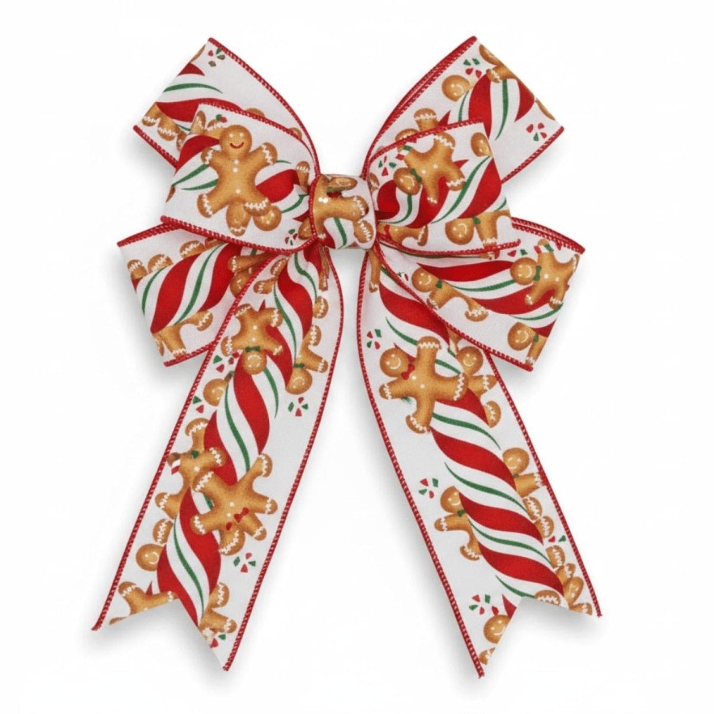 2.5" Gingerbread Kids Candy Ribbon: White (10 Yards)
