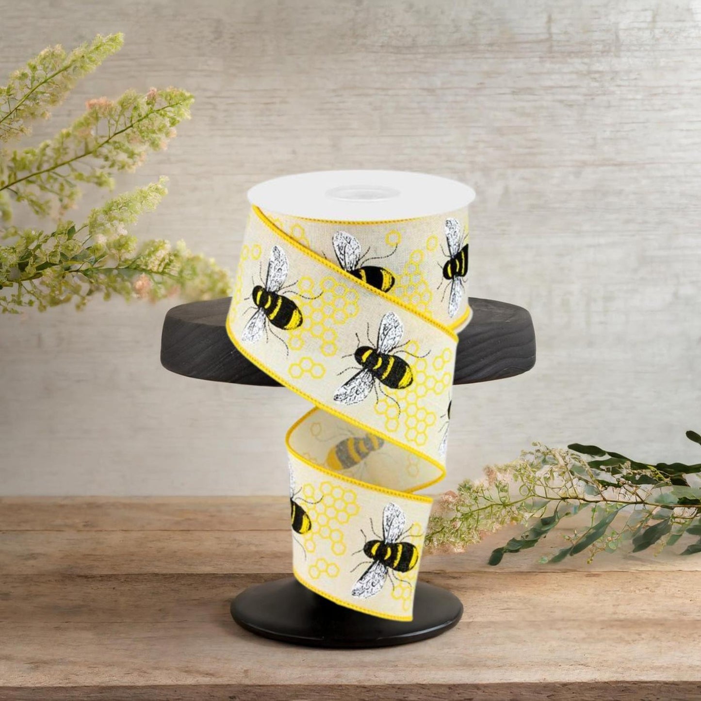 2.5" Honey Bee Royal Ribbon: Cream (10 Yards)