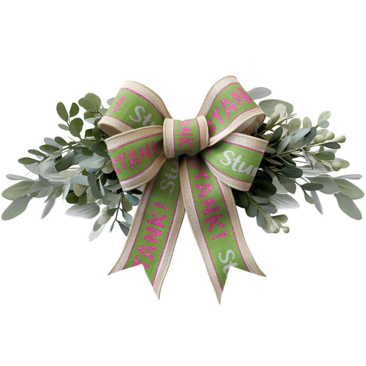 2.5" Stink Stank Stunk Ribbon: Pink/Green (10 Yards)