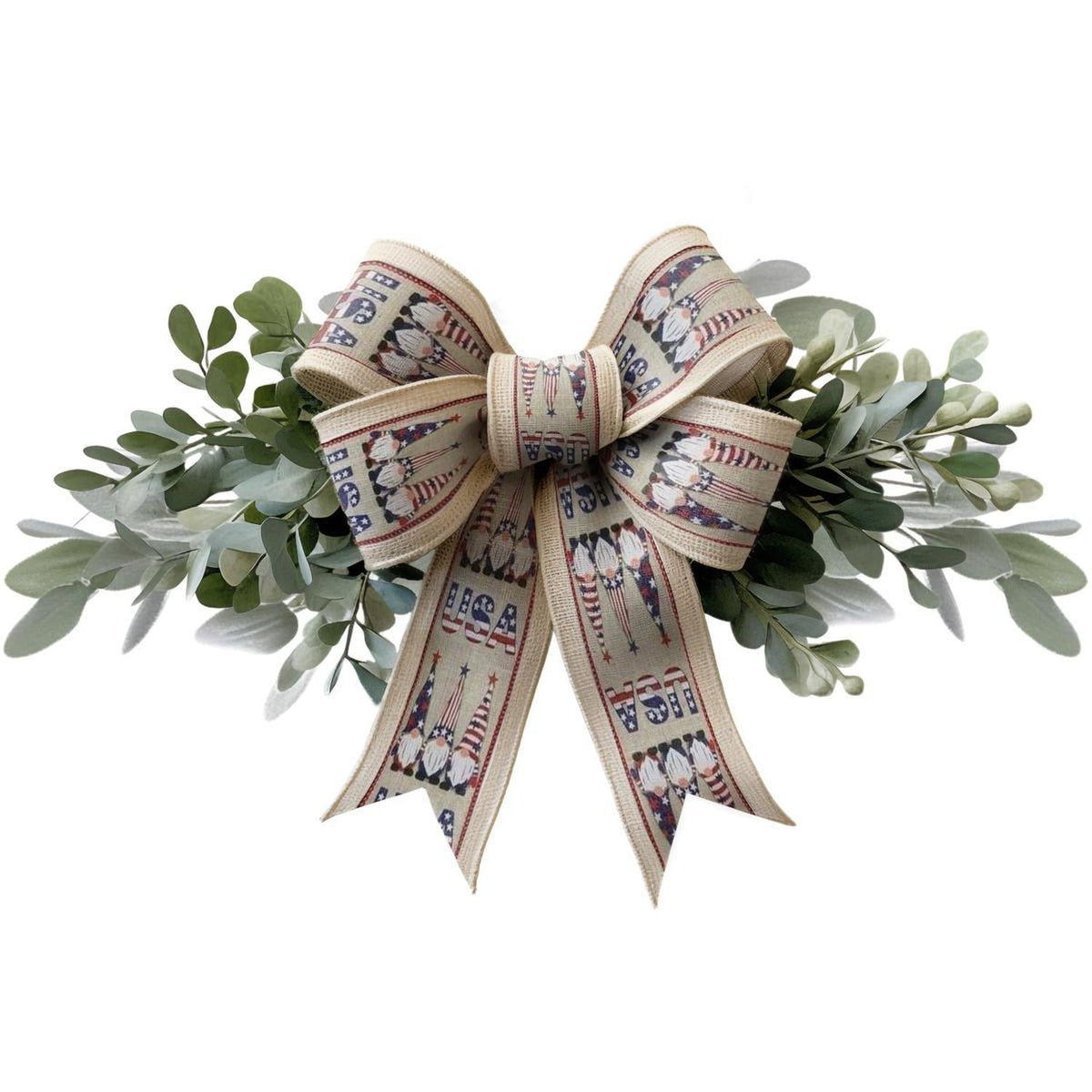 2.5" USA Patriotic Gnome Ribbon: Natural (10 Yards)