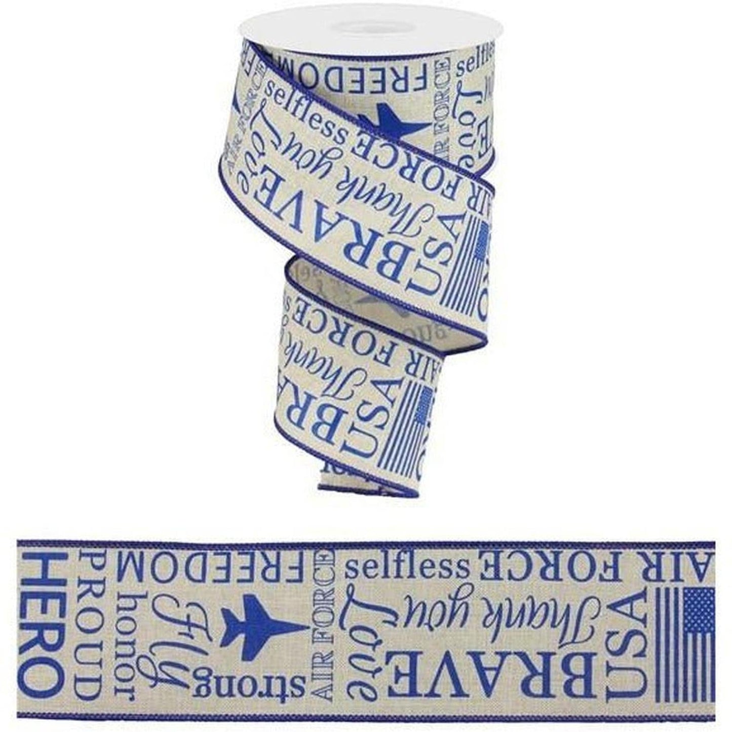2.5" United States Air Force Ribbon: Natural (10 Yards)